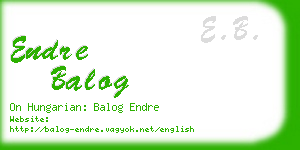 endre balog business card